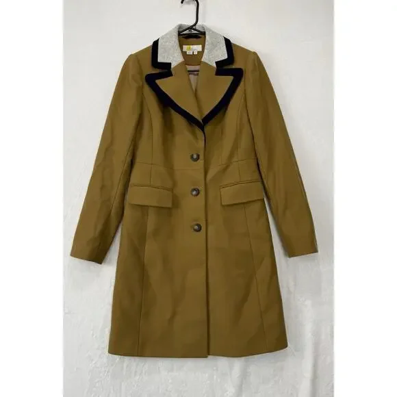Boden Wool Blend Ground Ginger Crumbie Coat Size 4 - Picture 1 of 15